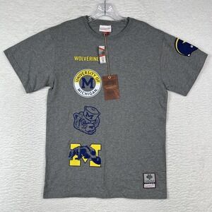 NWT Mitchell & Ness Michigan Wolverines City Collection T-Shirt Gray Men's Small